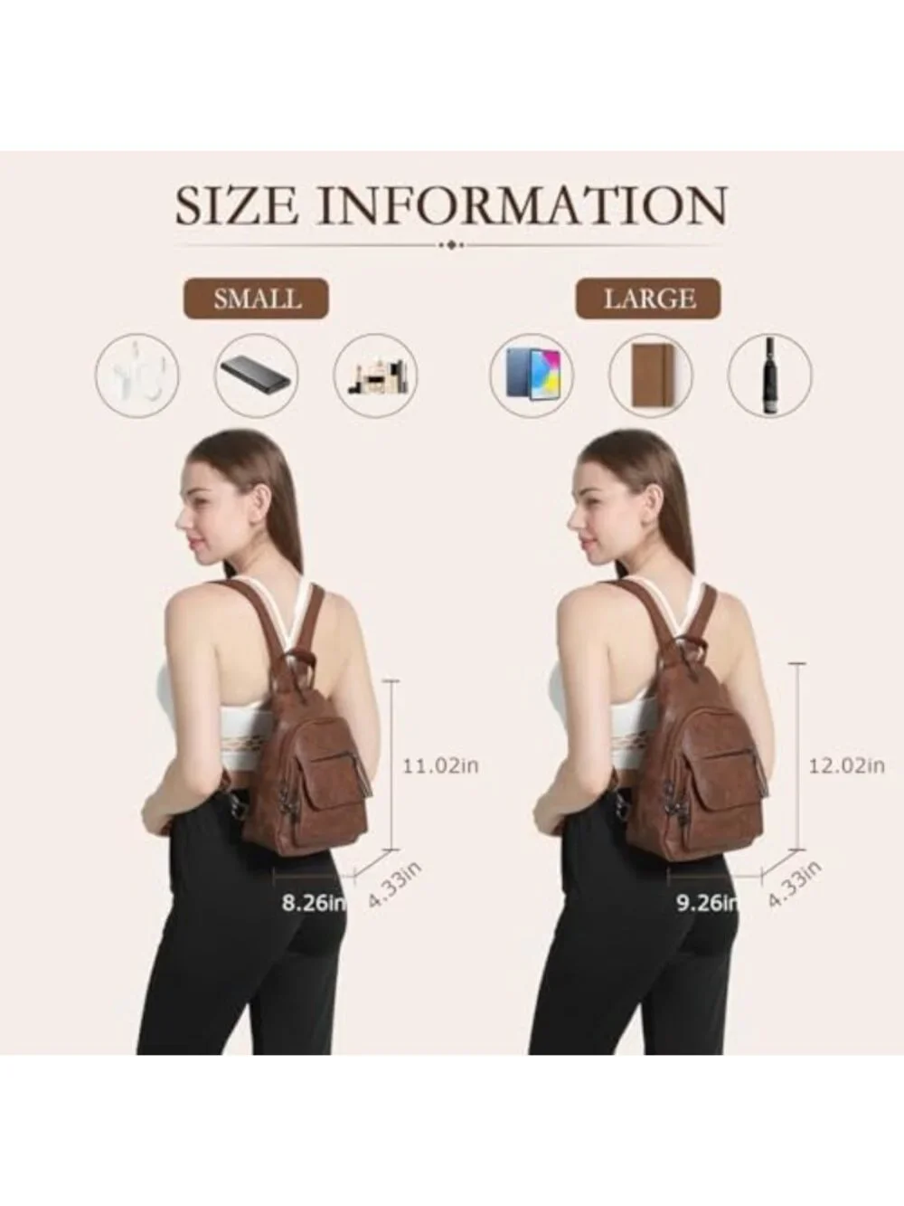 Stylish Black Convertible Sling Backpack Purse for Women - Versatile & Chic